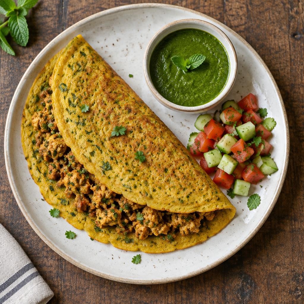 Chicken Keema Moong Chilla (Tuesday)