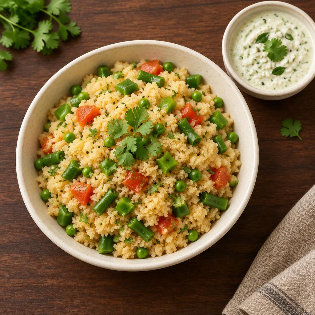 Veg Upma with Coconut Chutney (Monday · Jain-friendly)