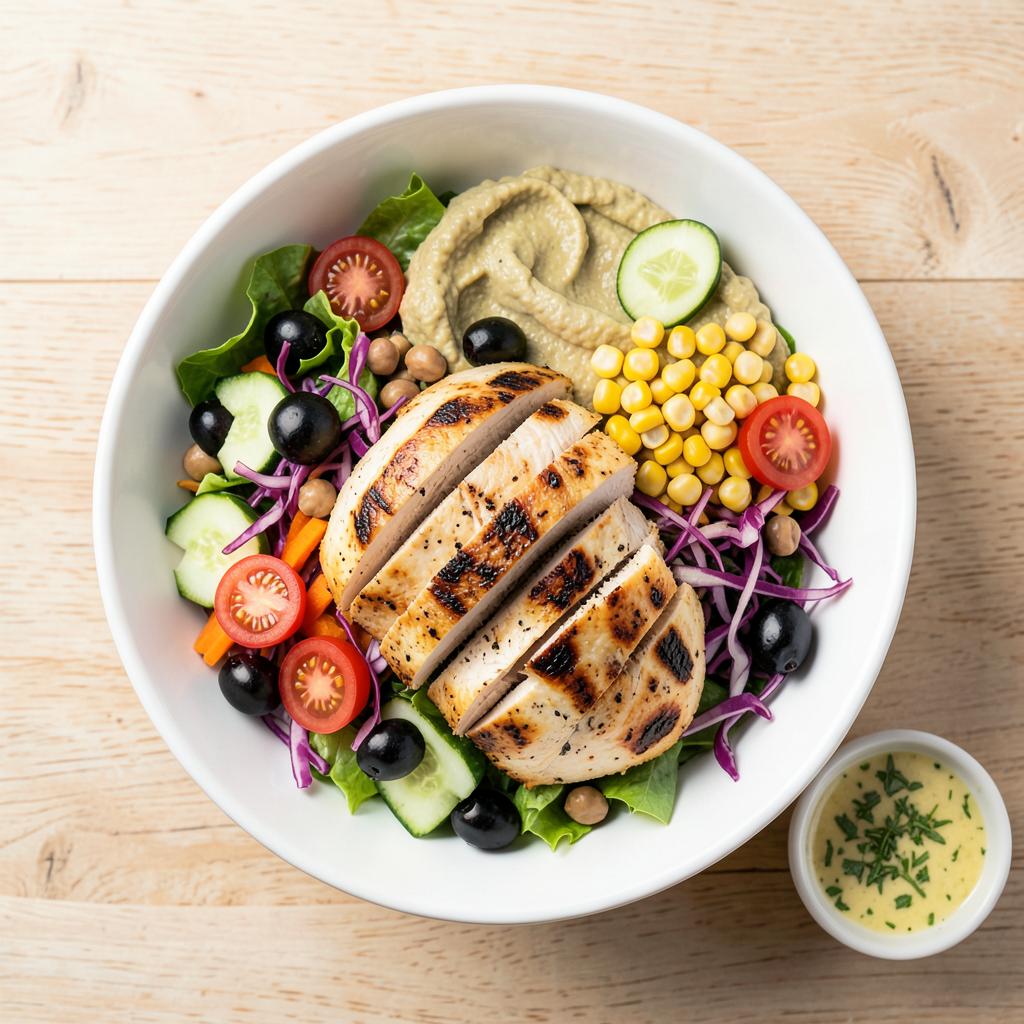 Mediterranean Chicken & Hummus Power Salad