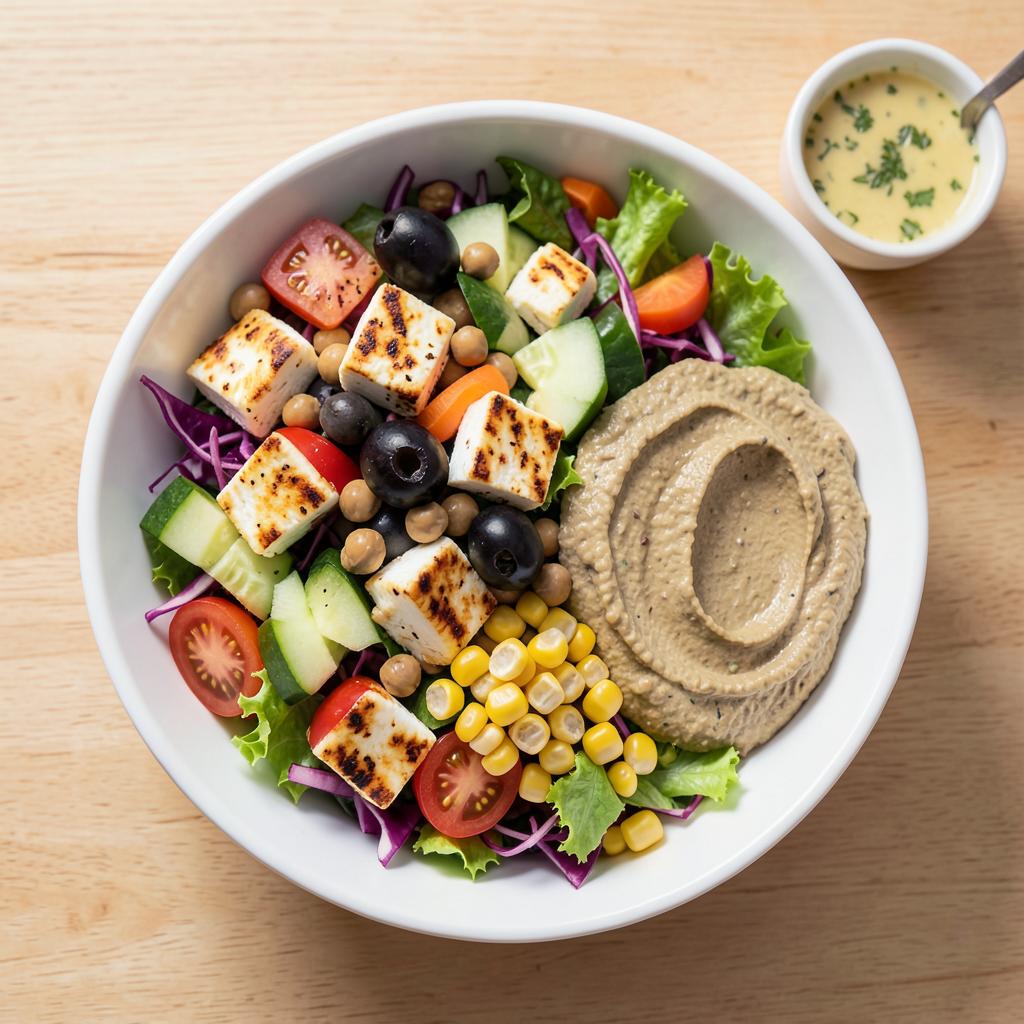 Mediterranean Paneer & Hummus Power Salad